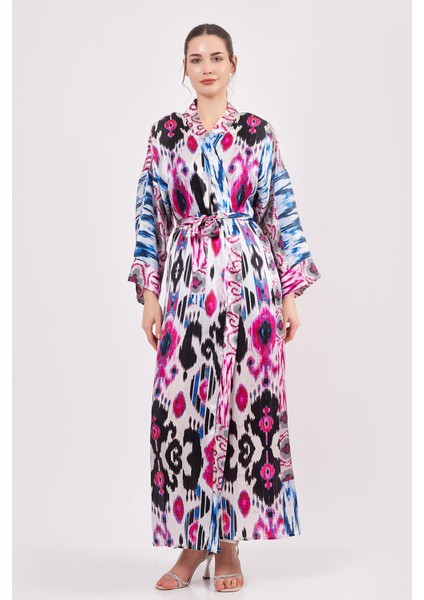 Ipek Uzun Kimono Kaftan | Ikat Desen 15 | Nomads Felt