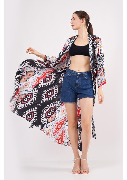 Ipek Uzun Kimono Kaftan | Ikat Desen 16 | Nomads Felt