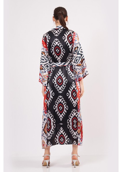 Ipek Uzun Kimono Kaftan | Ikat Desen 16 | Nomads Felt