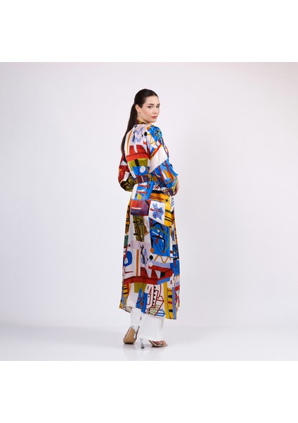 Saf Ipek Uzun Kimono | Nomads Art Koleksiyonu 1 | Nomads Felt