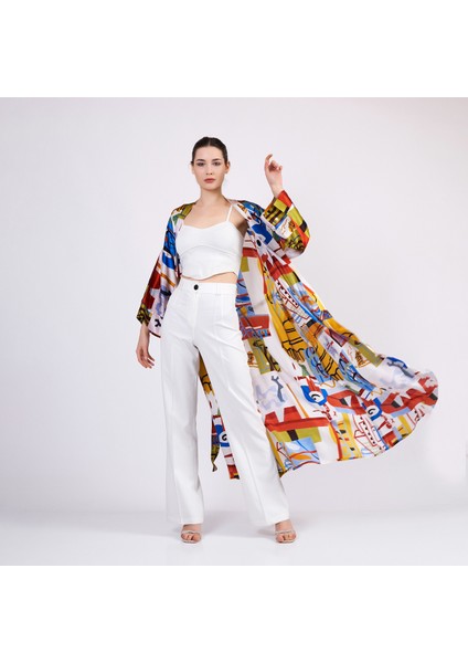 Saf Ipek Uzun Kimono | Nomads Art Koleksiyonu 1 | Nomads Felt