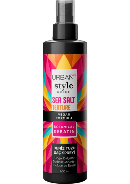 URBAN Care Style Guide Deniz Tuzu Etkili Doğal Dalga Sağlayan Saç Spreyi-200 ML