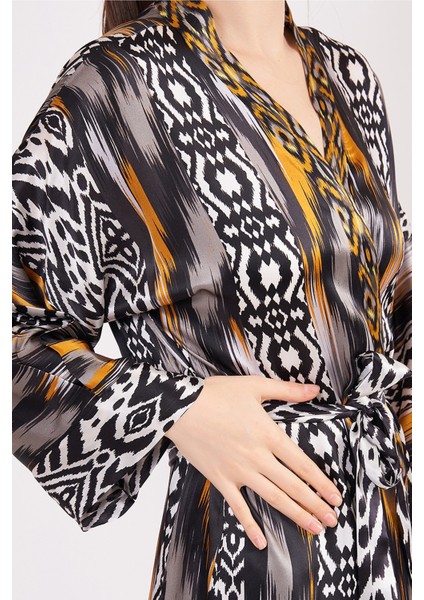 Nomads Felt Saf Ipek Kimono Kaftan | Ikat Desen 14