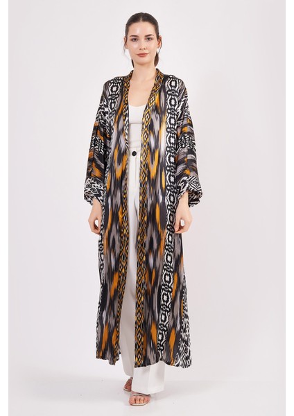 Nomads Felt Saf Ipek Kimono Kaftan | Ikat Desen 14