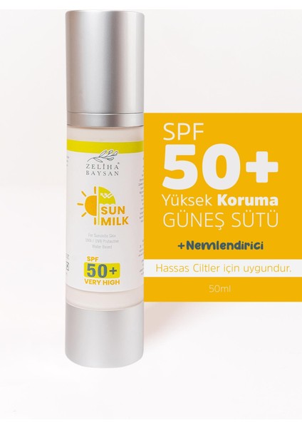 Hassas Ciltler Için Yüksek Koruma güneş Sütü Spf 50+