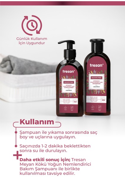 Meyan Kökü Yoğun Nemlendirici Sülfatsız Bakım Saç Kremi 300 ml fırsatları