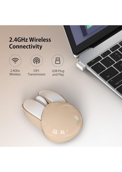 Mofii Wireless Mouse Renkli Tavşan Tasarım Kablosuz Sessiz Bilgisayar Notebook Laptop Için Fare USB Nano Receiver Mouse Tak Çalıştır 9.2cm x 6cm