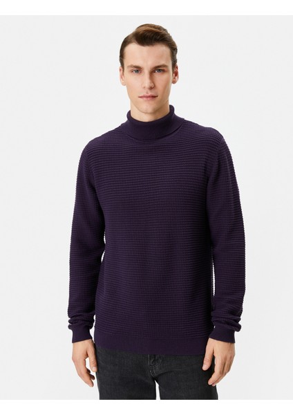 Balıkçı Yaka Kazak Triko Slim Fit Dokulu Uzun Kollu modelleri