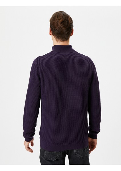 Balıkçı Yaka Kazak Triko Slim Fit Dokulu Uzun Kollu fırsatları