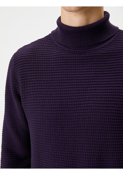 Balıkçı Yaka Kazak Triko Slim Fit Dokulu Uzun Kollu indirimleri