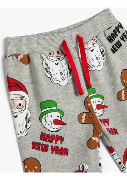 Jogger Eşofman Altı Yılbaşı Temalı Baskı Detaylı modelleri
