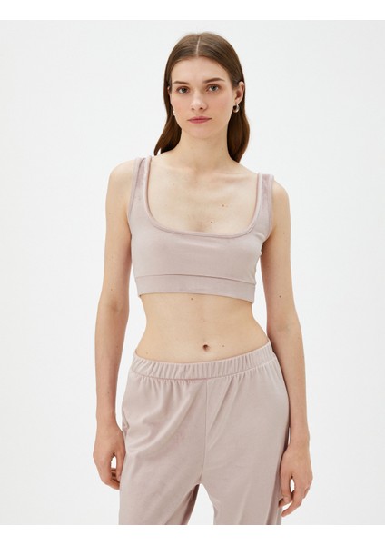 Kadife Crop Pijama Üstü Yumuşak Dokulu modelleri