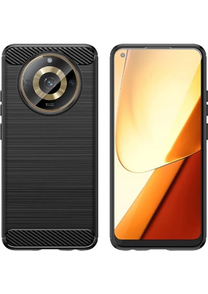 Realme 11 Pro 5g - Realme 11 Pro Plus 5g Brushed Carbon Fiber Silikon Kılıf - Siyah AL3332 fiyatları