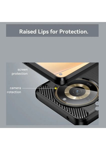 Realme 11 Pro 5g - Realme 11 Pro Plus 5g Brushed Carbon Fiber Silikon Kılıf - Siyah AL3332 modelleri