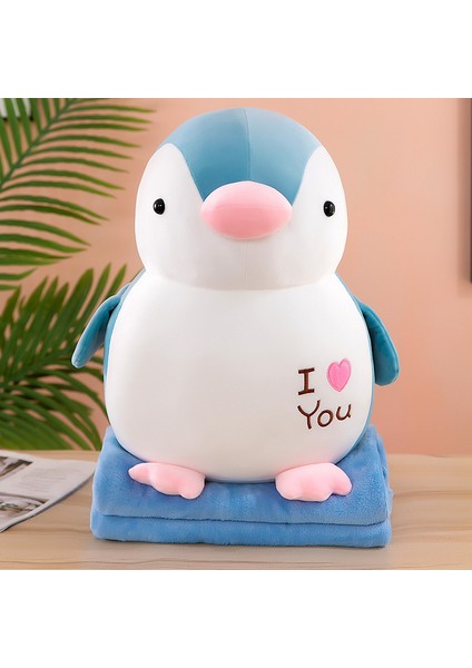 Sevimli Aşk Penguen Peluş Oyuncak Bebek Klima Yorgan Ofis Yastık Battaniye 1000G40CM (Yurt Dışından)