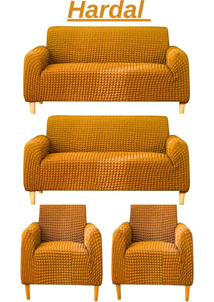 3+3+1+1 Bürümcük Koltuk Takımı Örtüsü. Boydan Eteksiz Streç Esnek Lastikli Çekyat Kanepe Kılıfı