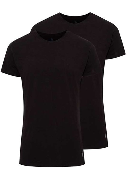 Pamuklu 2'li Amerikan Yaka Kısa Kol T-Shirt