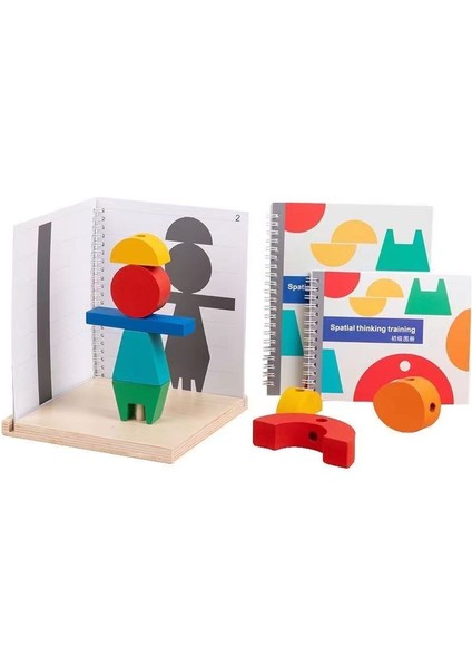 3D Ahşap Yapı Taşı Oyuncak - Renkli (Yurt Dışından)