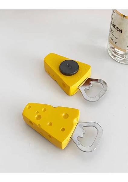 Üç Boyutlu Peynir Şişesi Açacağı, Buzdolabı Mıknatısı, Manyetik Kişilik ve Yaratıcı 3D Üç Boyutlu Bira Açacağı - Peynir Şişesi Açacağı (Yurt Dışından)