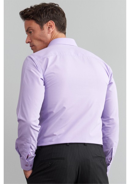 G071 Erkek Uzun Kol Gömlek Lila fırsatları