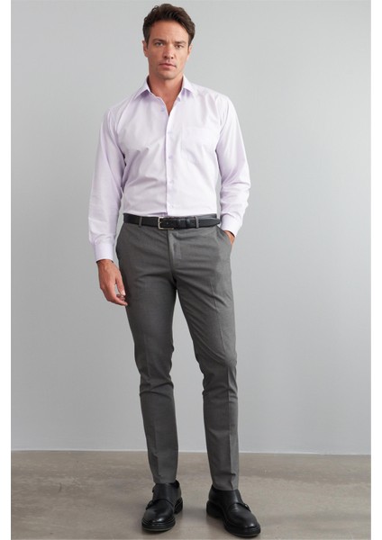 Erkek T.cotton Uzun Kol Açık Lila Gömlek fiyatları