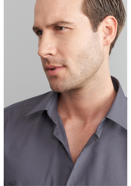 G071 Erkek Uzun Kol Gömlek Füme modelleri