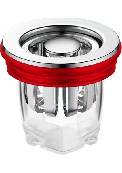 Hava Geçirmez Kapaklı Evrensel Banyo Yer Süzgeci - Kırmızı (Yurt Dışından)