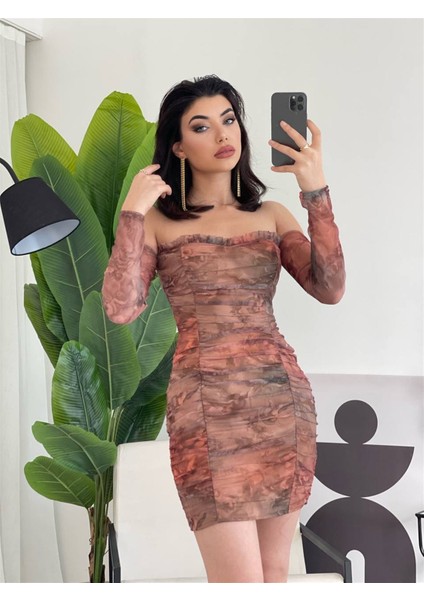 Mila Mini Elbise -8054