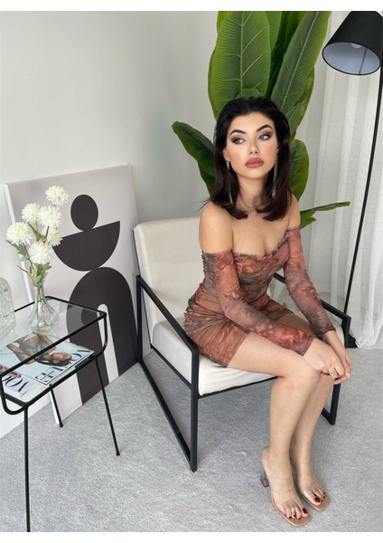 Mila Mini Elbise -8054