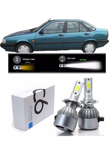 Fıat Tempra Uzun-Kısa Far Şimşek Etkili LED Xenon