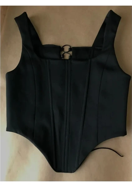 Oment Design Matte Black Corset - Askılı Korse Büstiyer