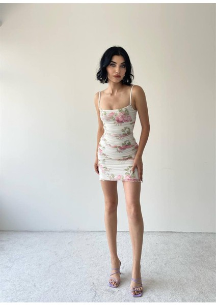 Island Askılı Mini Streç Elbise