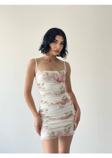 Island Askılı Mini Streç Elbise