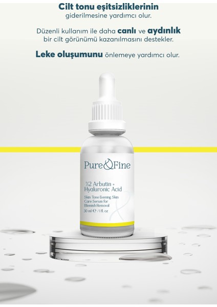 Leke Karşıtı Arbutin Cilt Bakım Serumu 30 ml (Arbutin %2 + Hyaluronic Acid)