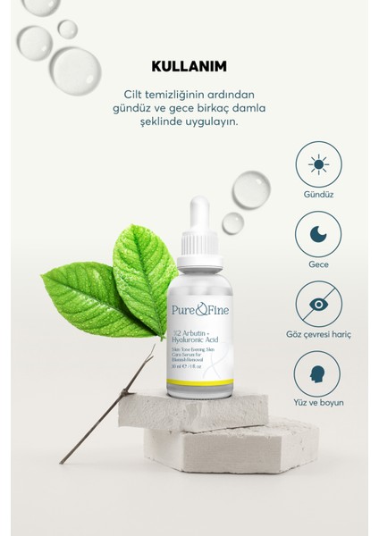 Leke Karşıtı Arbutin Cilt Bakım Serumu 30 ml (Arbutin %2 + Hyaluronic Acid)