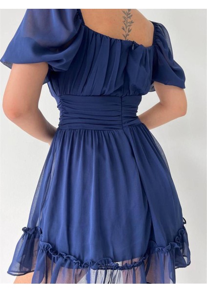 Ester Mini Elbise Mavi