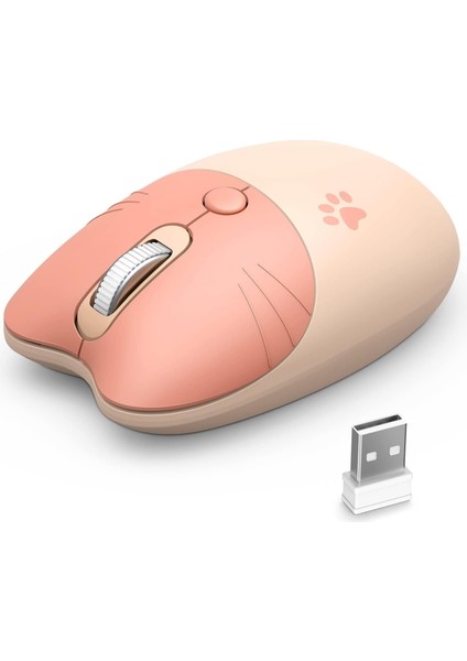 Mofii Wireless Mouse Kedi Tasarım Kablosuz Bilgisayar Notebook Usb Receiver Tak Çalıştır Pilli Fare