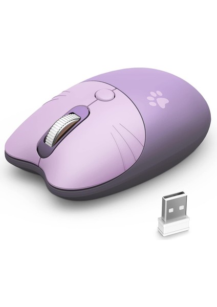 Mofii Wireless Mouse Kedi Tasarım Kablosuz Bilgisayar Notebook Usb Receiver Tak Çalıştır Pilli Fare