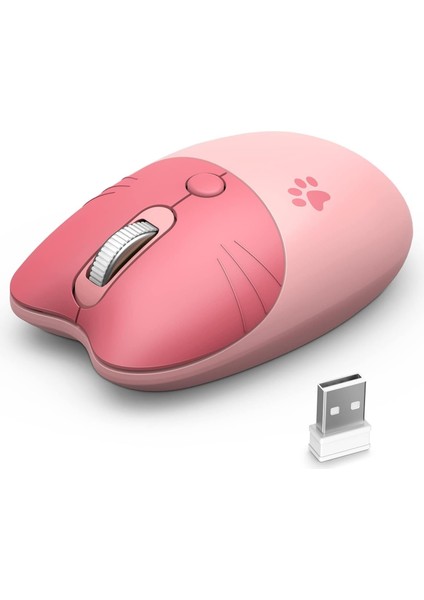 Mofii Wireless Mouse Kedi Tasarım Kablosuz Bilgisayar Notebook Usb Receiver Tak Çalıştır Pilli Fare