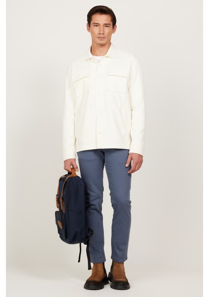 Erkek Ekru Oversize Fit Bol Kesim Klasik Yaka Pamuklu Desenli Gömlek Ceket fiyatları