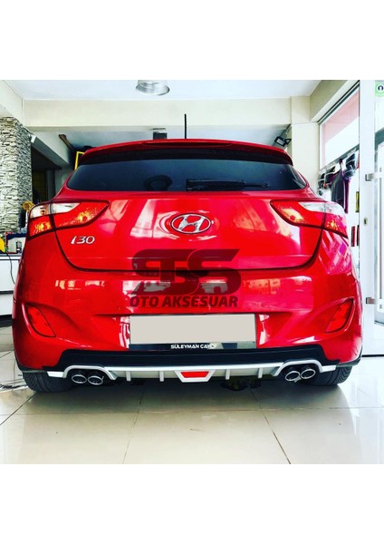 Hyundai I30 Difüzör Arka Tampon Eki 4 Egzoz Çıkışlı Gri Tip