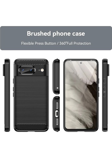 Google Pixel 8 Pro Brushed Carbon Fiber Silikon Kılıf - Siyah AL3332