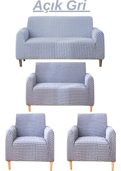 3+2+1+1 Bürümcük Koltuk Takımı Örtüsü. Boydan Eteksiz Streç Esnek Lastikli Çekyat Kanepe Kılıfı