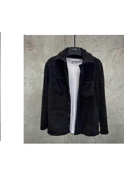 Unisex Siyah Welsoft Çift Cepli Peluş Ceket indirimleri