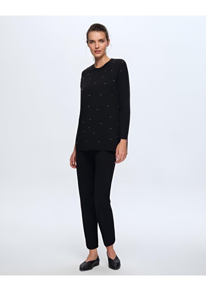 Kadın Önü Taşlı Basic Tunik