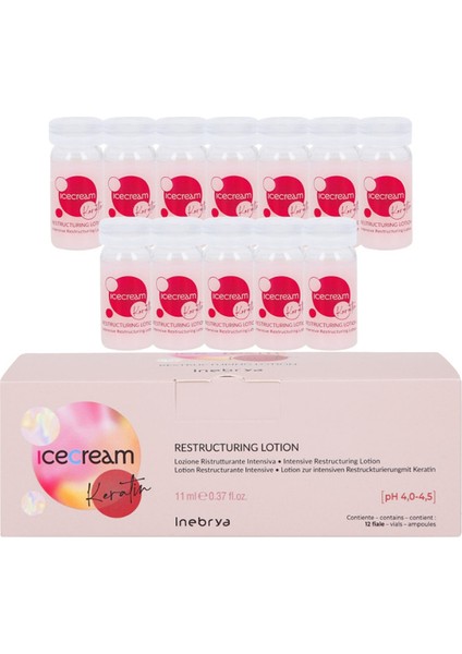 Ice Cream Keratin Restructuring Yeniden Yapılandırıcı Serum 12 x 11 ml