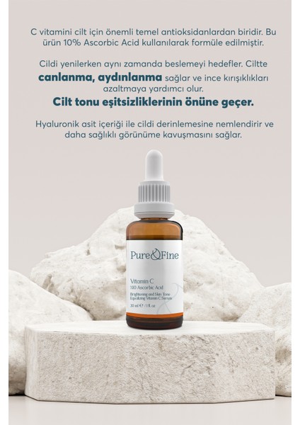 C Vitamini Aydınlatıcı ve Ton Eşitleyici Bakım Serumu 30 ml %10 Ascorbic Acid