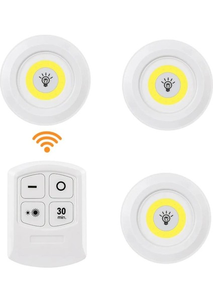 3 Lü Uzaktan Kumandalı LED Panel Beyaz Işık