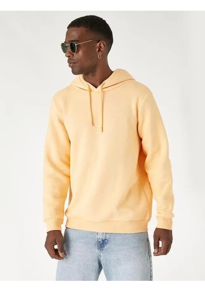 Basic Kapşonlu Sweatshirt Uzun Kollu Ribanalı