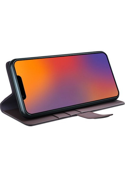 iPhone 14 Için Şok Geçirmez Telefon Kapağı Orijinal Deri Tpu Stand Cüzdan Case-Brown (Yurt Dışından) modelleri